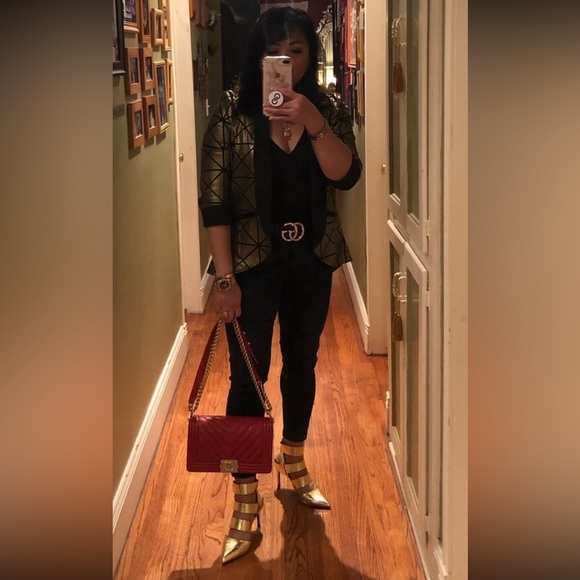 Zara Gold Pump with Straps - Picture 2 of 5